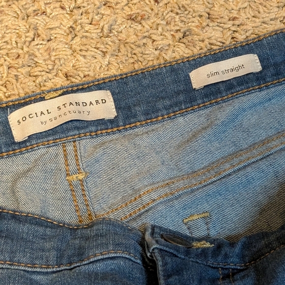 Social Standard Sanctuary High-Waisted Cropped Blue Jeans 16/33 - Picture 10 of 12